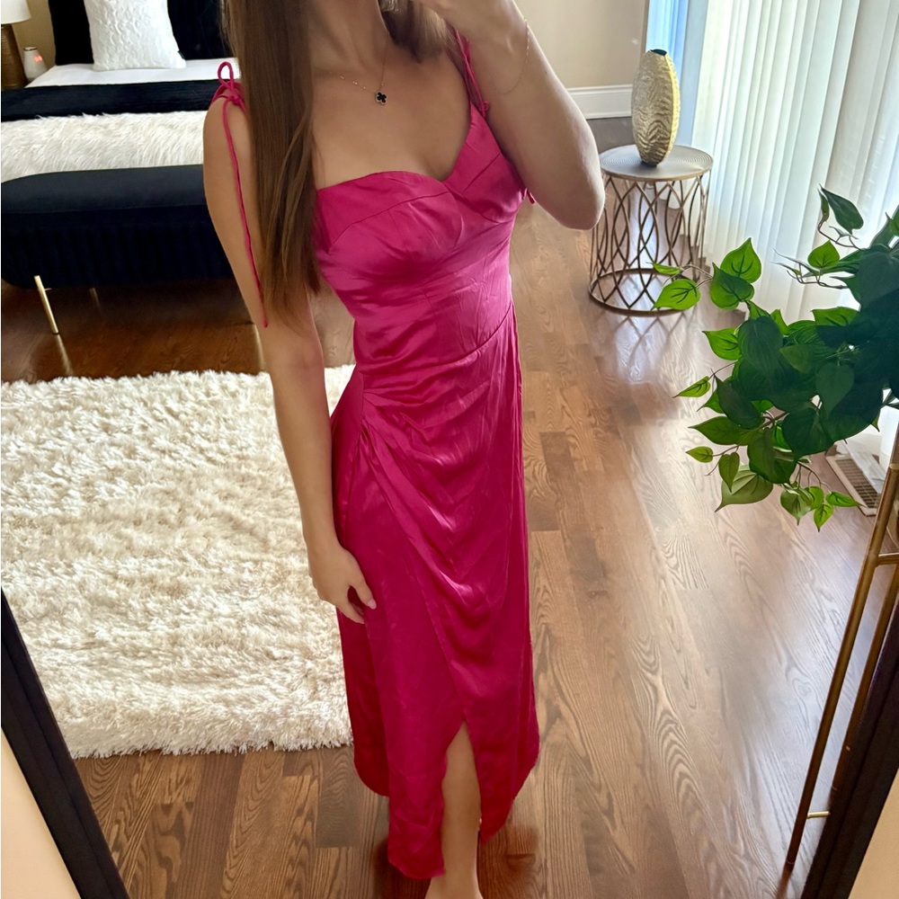 Reformation Vibrant Pink Dress.